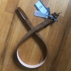 Vineyard vines leather suede belt tobacco tan